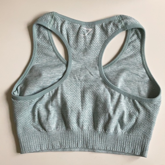 EUC Gymshark Vital Seamless Leggings Bra Set Size XS Light Green Marl Matching - Picture 14 of 16